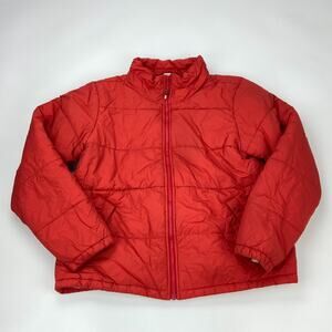 REI Red Orange Lightweight Pertex Primaloft Puffer Coat, Zipper Pockets, SM